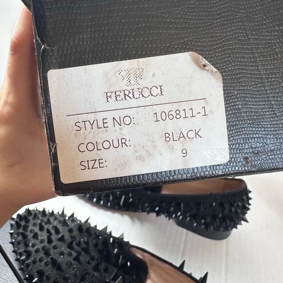 Mens Ferucci black slippers slides loafers flats crystal GZ Rhinestones size 9 - Picture 5 of 11